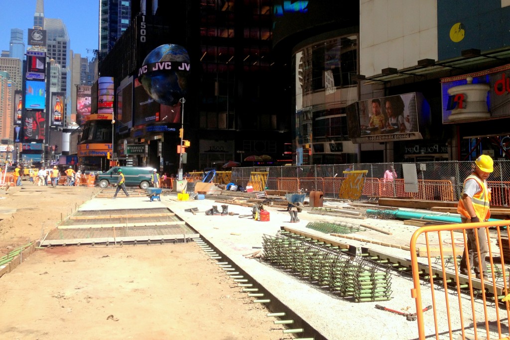 Times Square Rehab site looking downtown